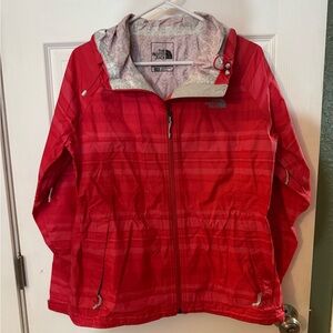 The North Face Jacket Women LARGE Hyvent 2.5L Pink Full Zip Hoodie Polyester